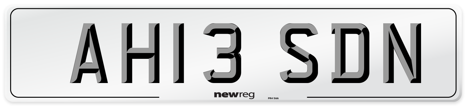 AH13 SDN Number Plate from New Reg